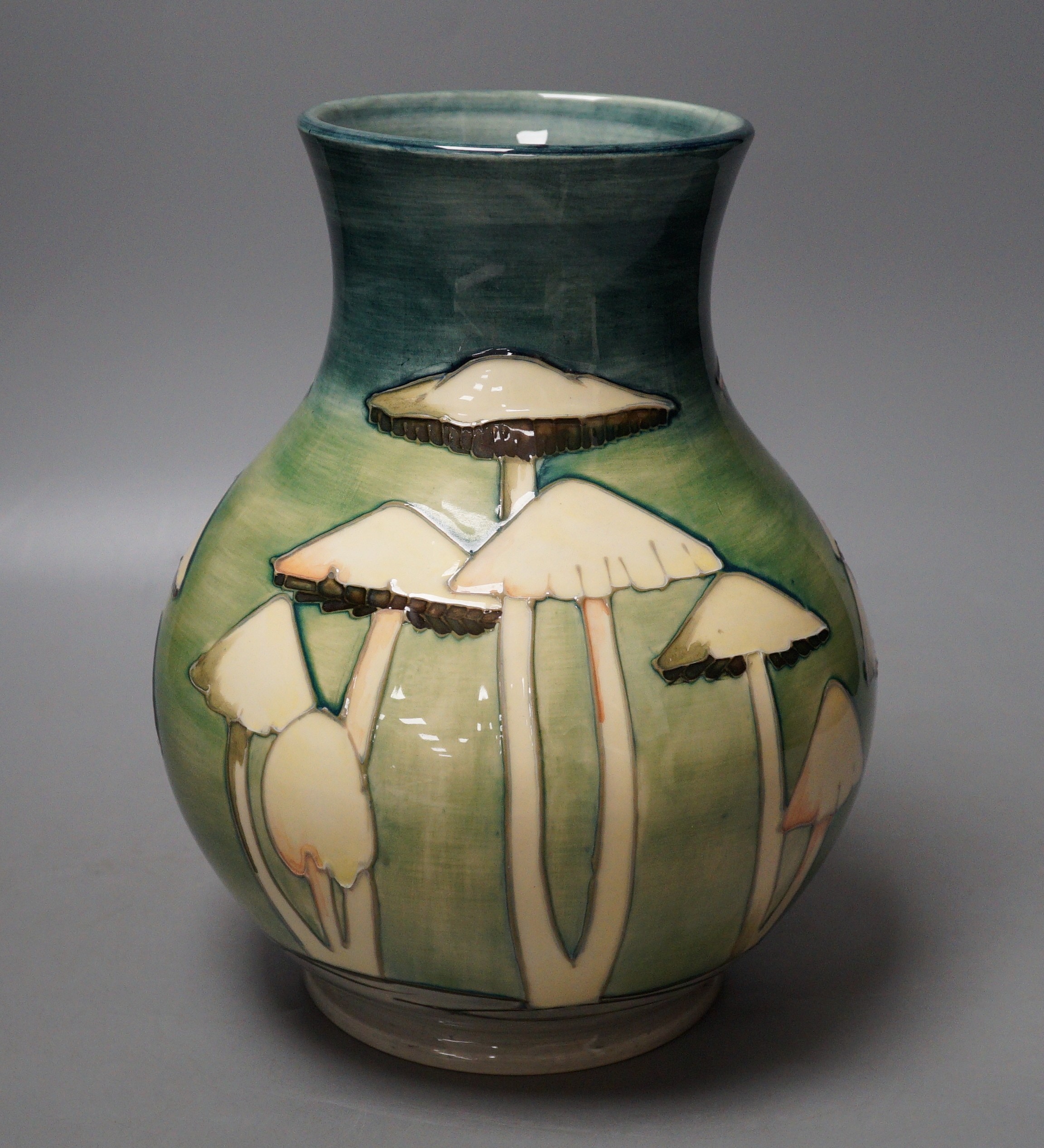 A Moorcroft pottery squat vase, decorated with the 